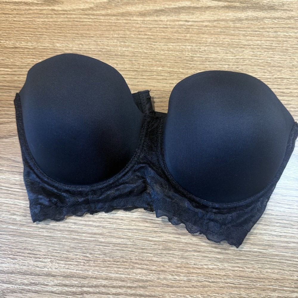 Black Underwire Push Up Bra Size 40c Straps Can Be Worn Multiple Ways‎